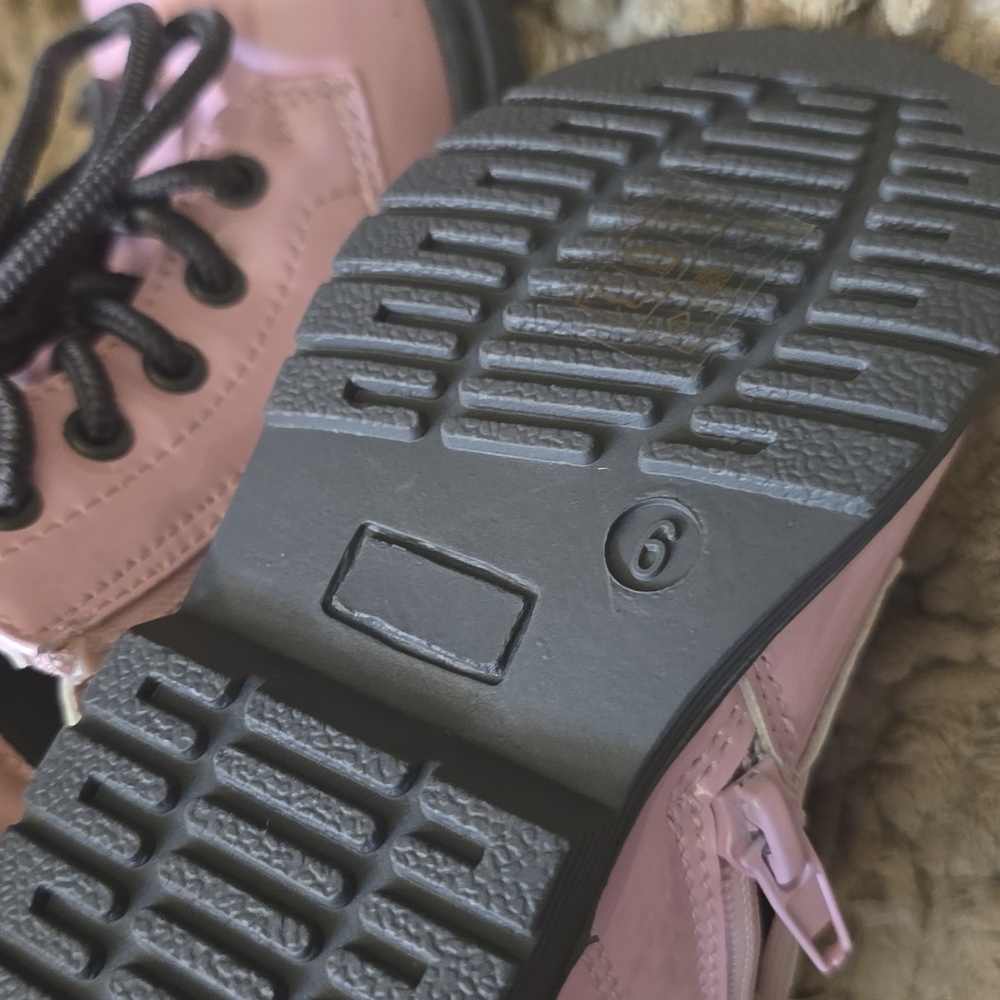 New Weestep Toddler Size 6 Pink Patent Hi Top Lace Up Side Zip Boot - Picture 5 of 7